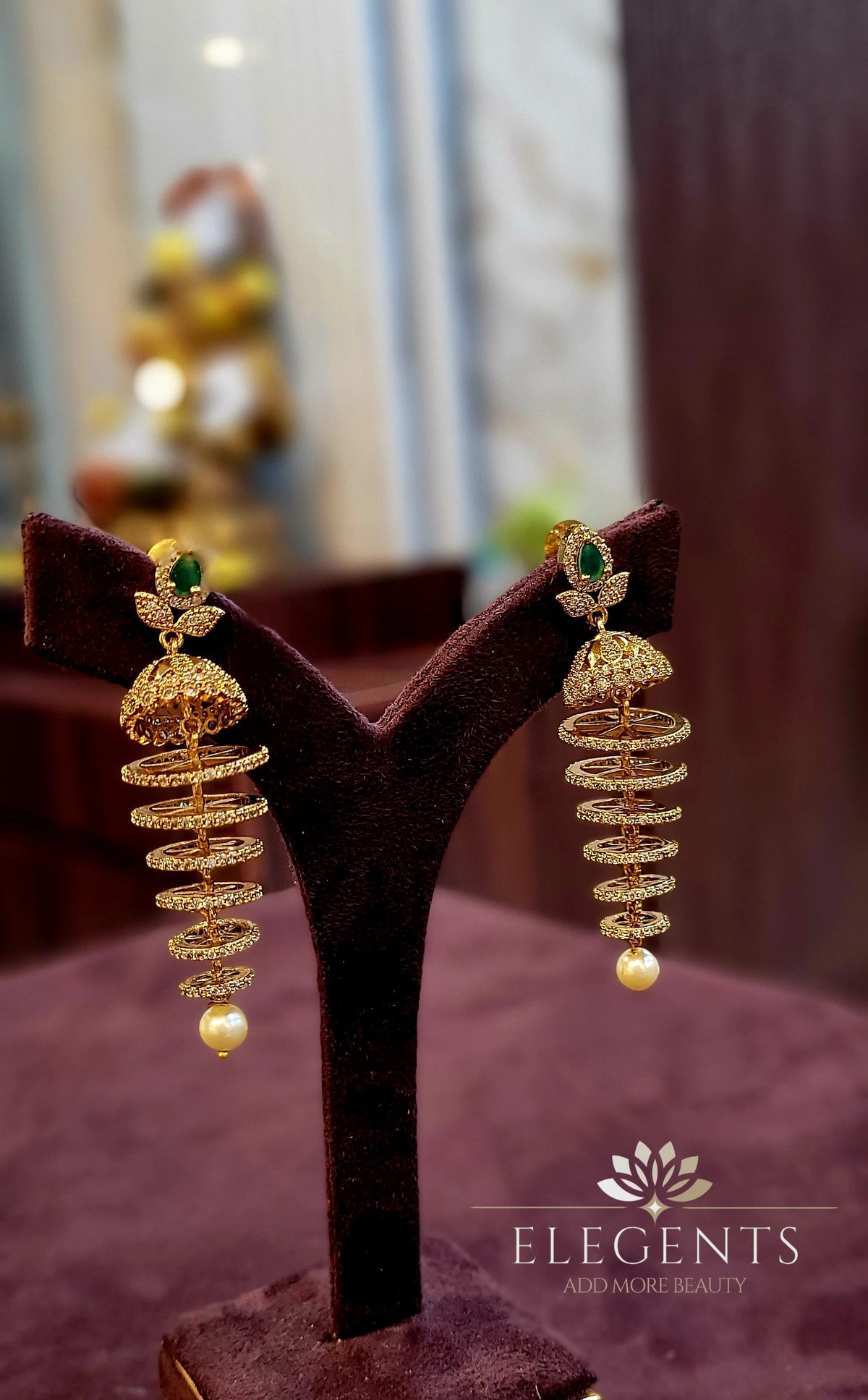 Elegents' Floral Spring Jhumka