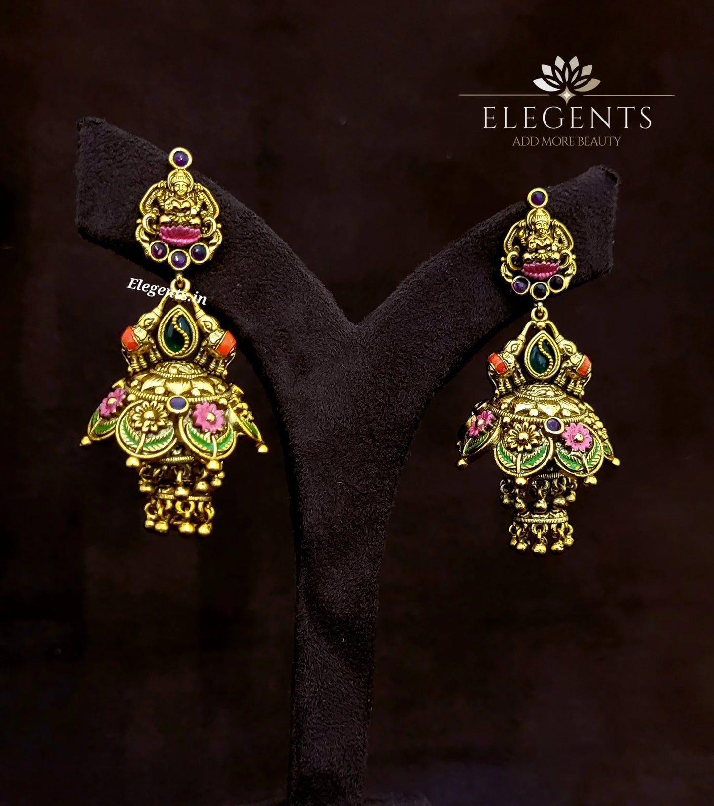 Elegents' Meenakari Jhumka