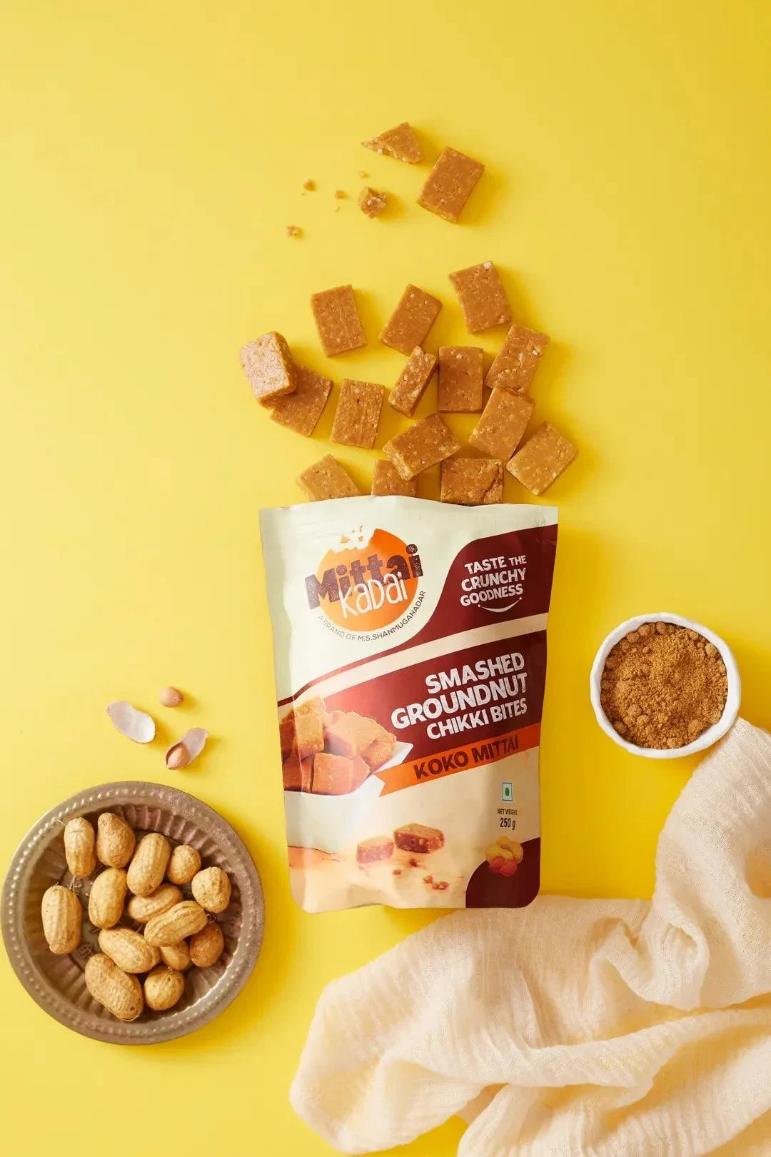 MSS Mittai Kadai's Smashed Peanut Chikki Bites