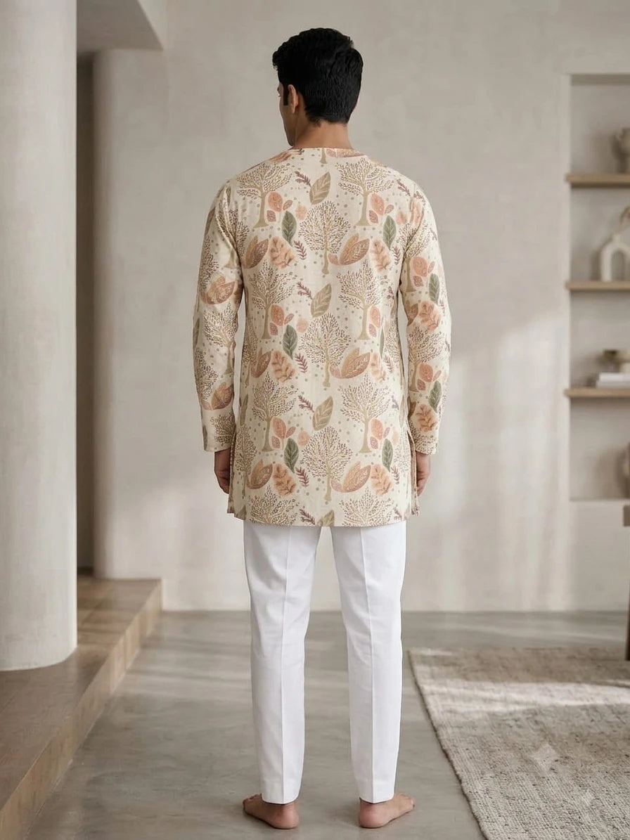 Shyam Enterprises' Trending Men's Short-Length Kurta with Heavy Work
