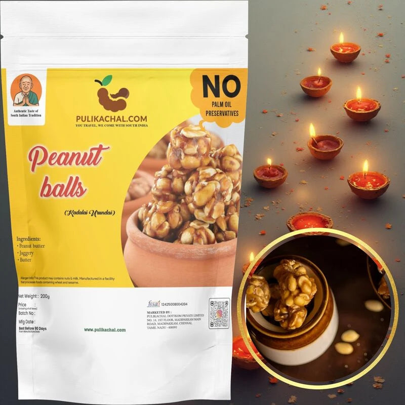 Pulikachal's Peanut Balls (Kadalai Urundai)