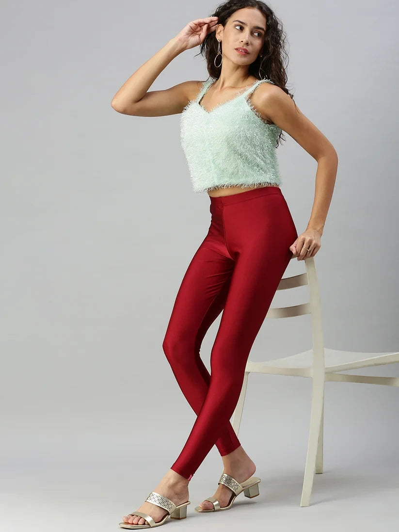 Prisma's Shimmer Leggings - Red