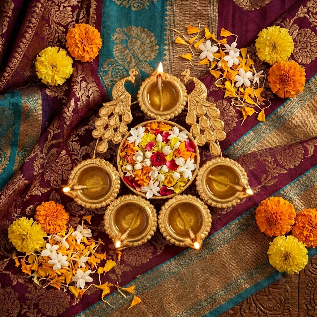 Urulli - Brass Deepam - Peacock (5)