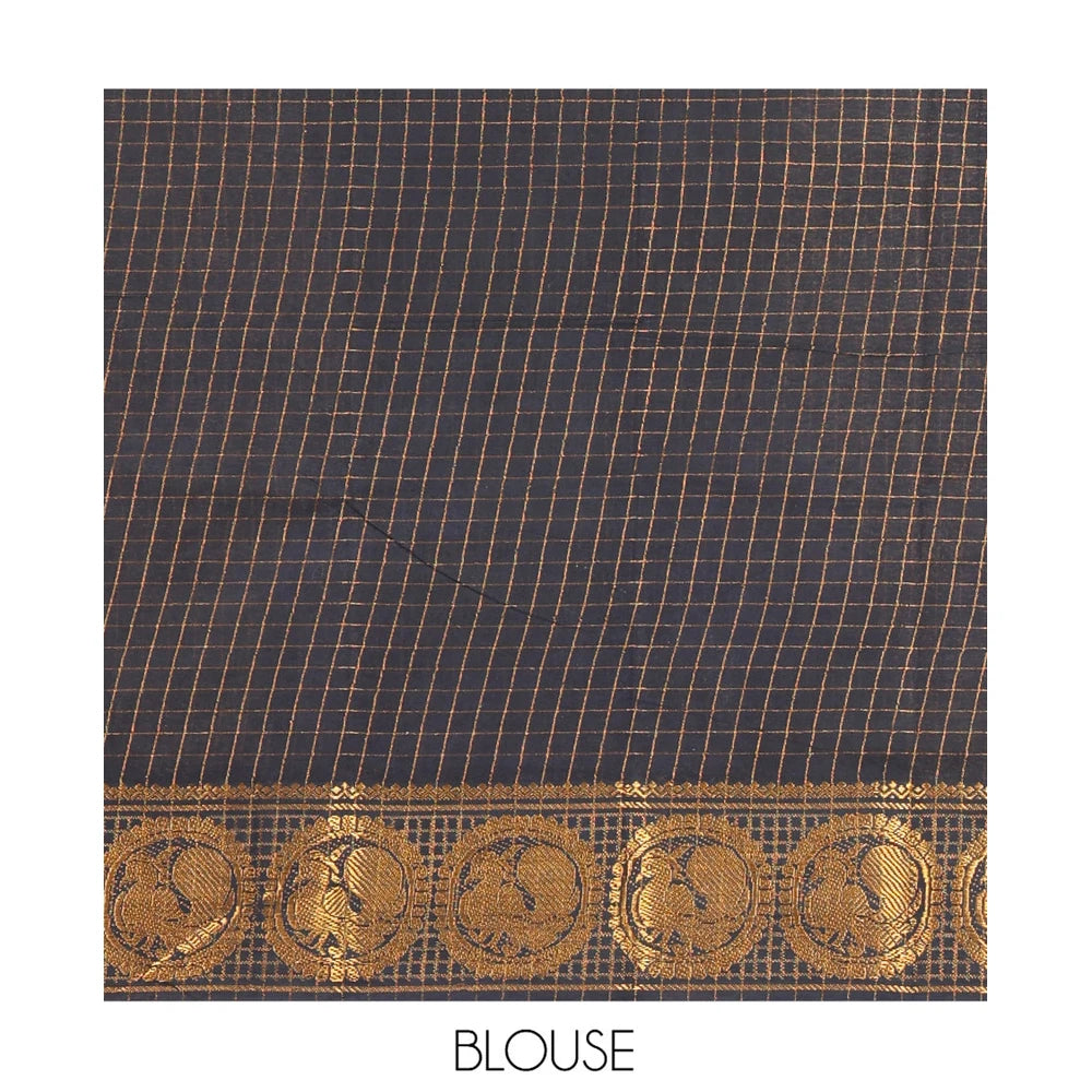 Pothys Mustard Plain Sungudi Cotton Saree