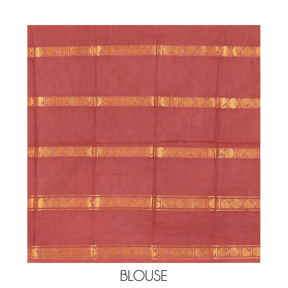 Pothys Maroon Sungudi Cotton Saree with Rettai Pettu Border