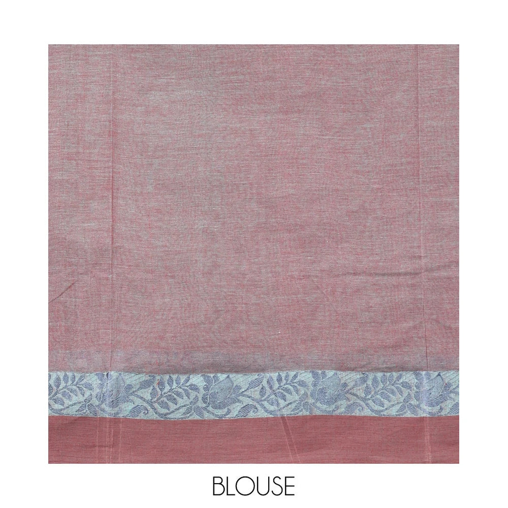 Pothys Brown Dual-Tone Bengal Cotton Saree with Floral Border