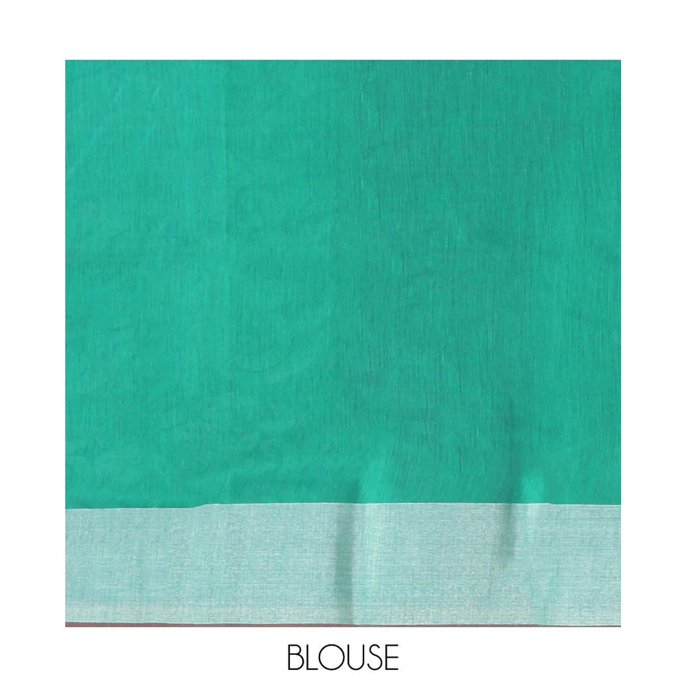 Pothys Green Semi-Silk Cotton Saree with Peacock Motifs