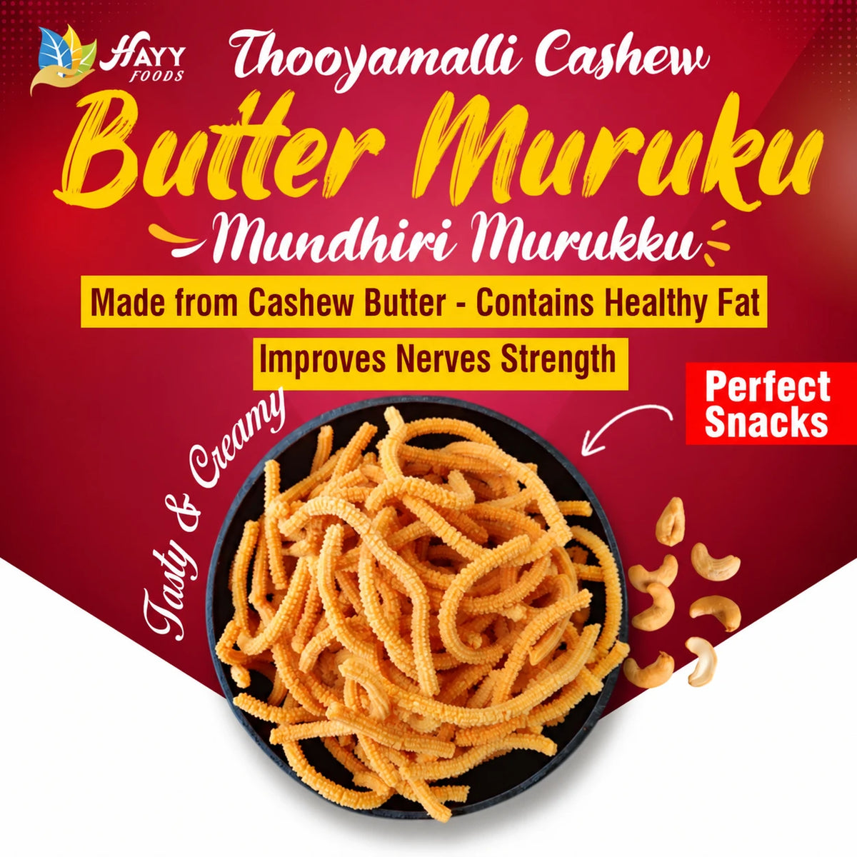 Thooyamalli Rice Cashew Butter Murukku