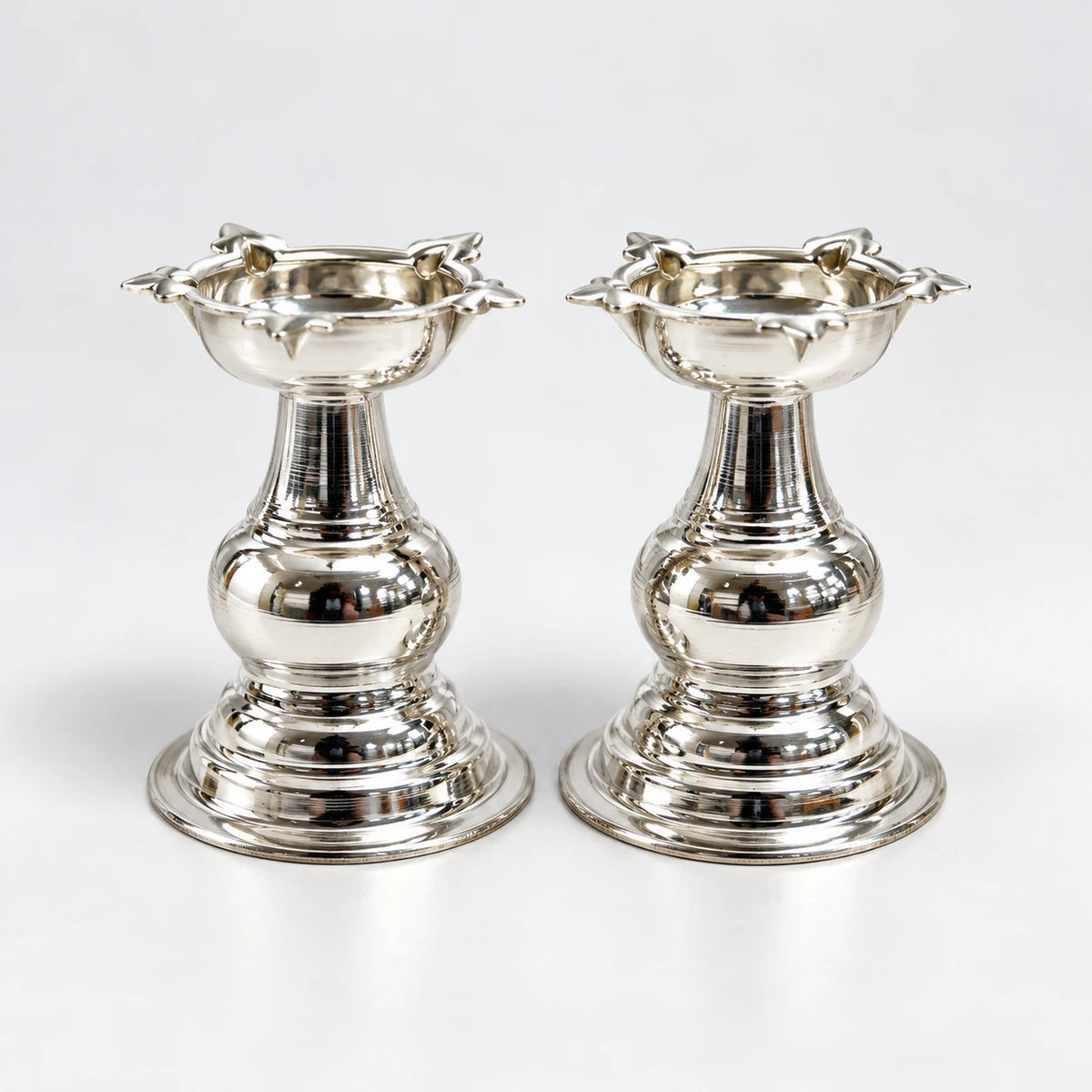 German Silver Deepam (Pair)