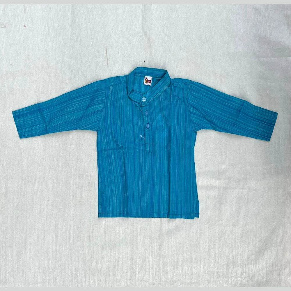 Boys Blue Linen Cotton Kurta Pajama KP198