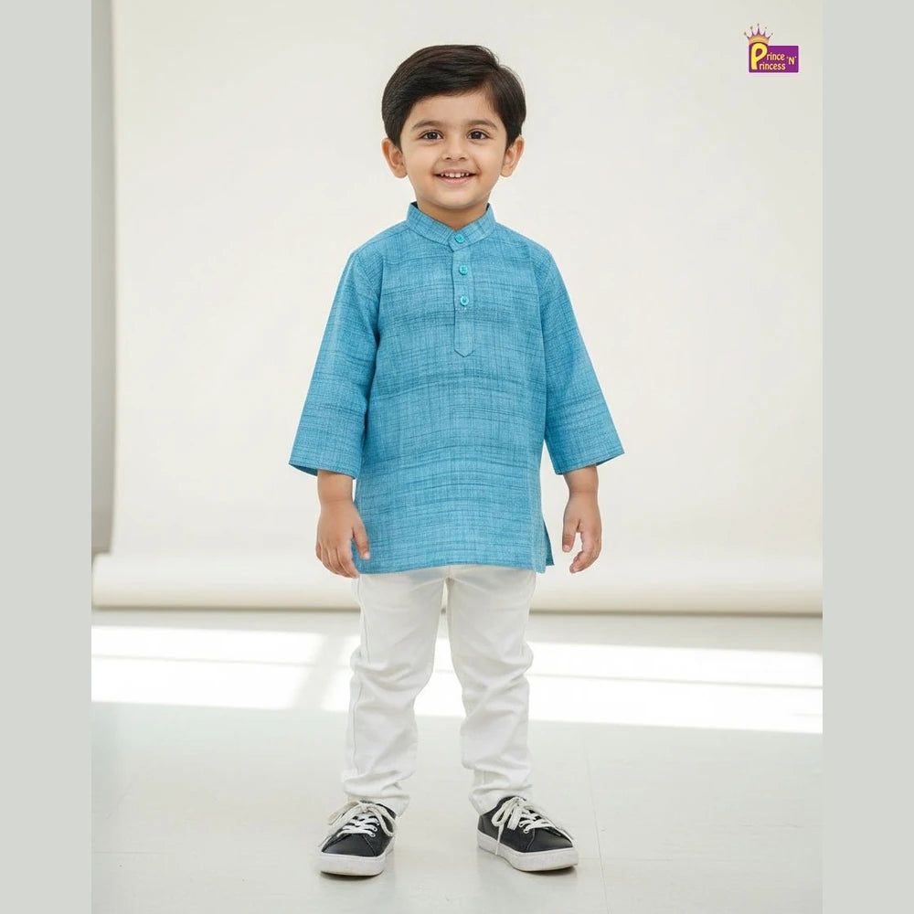 Boys Cotton Blue white kurta Pajama KP060