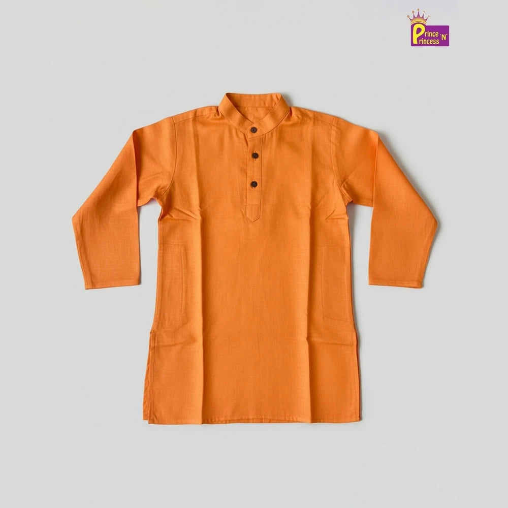 Boys Peach Cotton Kurta Pajama KP019