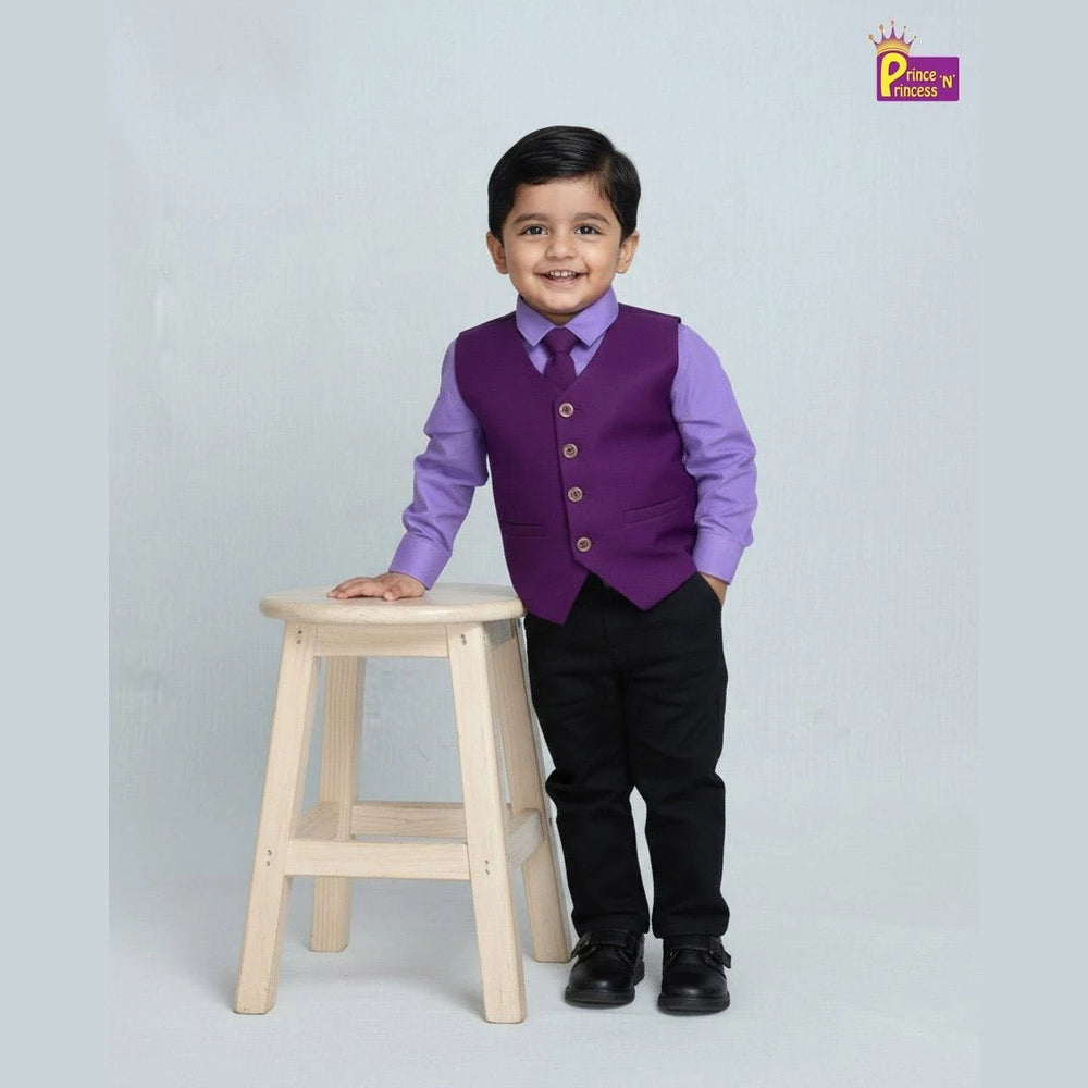 Boys Wine Wtih Purple Coat Suite WC021