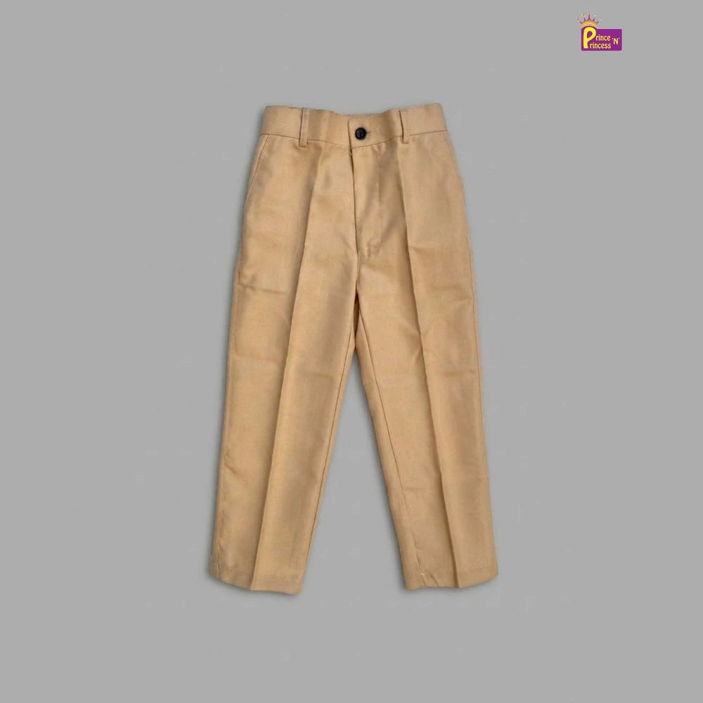 Kids Cotton Full Length Pant in Sandal PT043