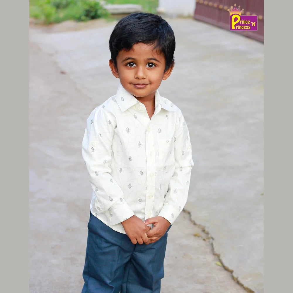 Kids Cotton Halfwhite Full Sleeve shirt ST003