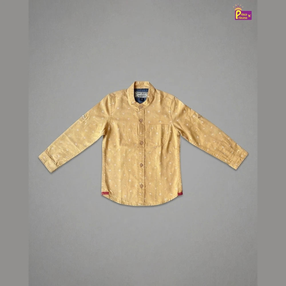 Kids Full Sleeve Cotton Shirt in Yellow ST228
