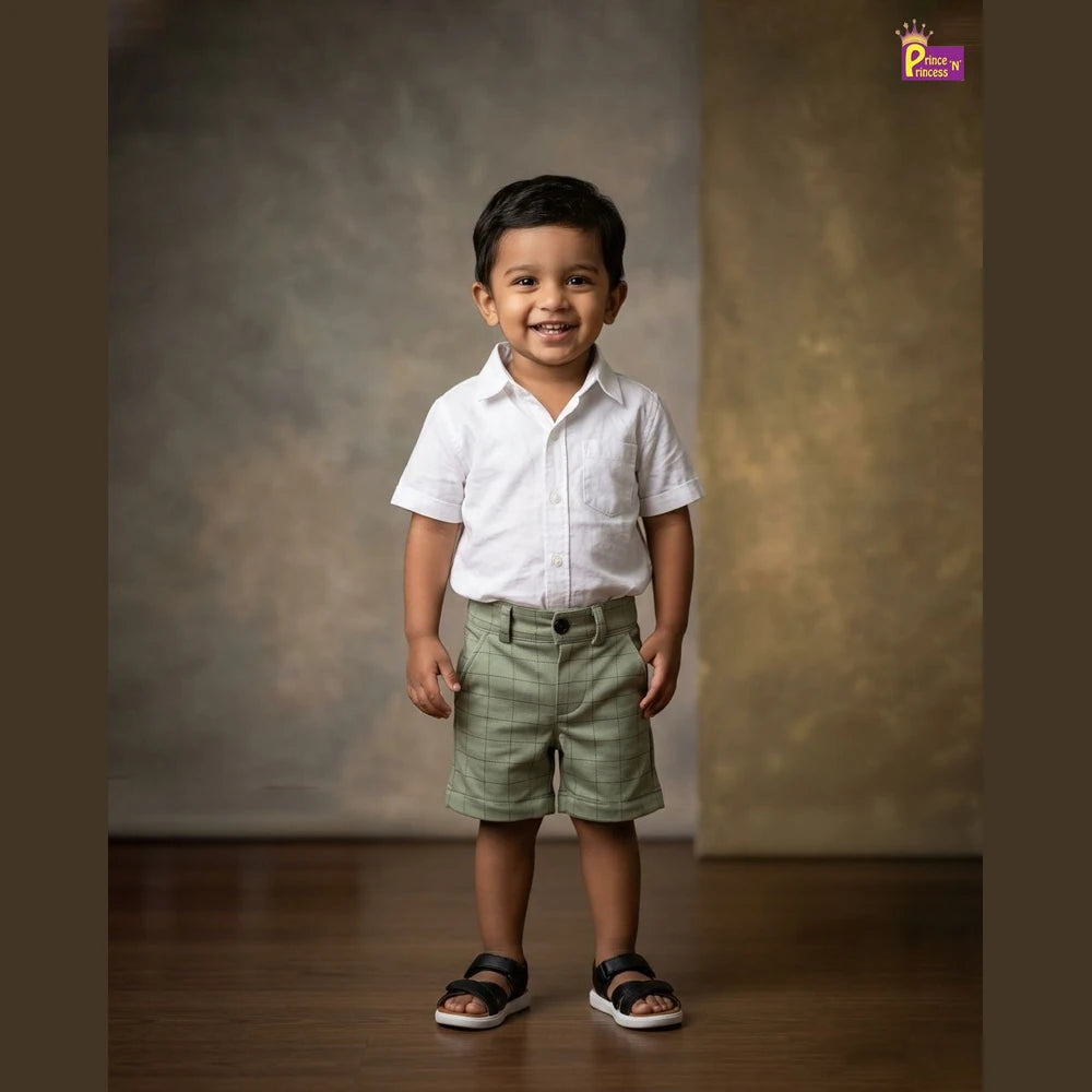 Kids Lycra Trousers in Pista Green SH036