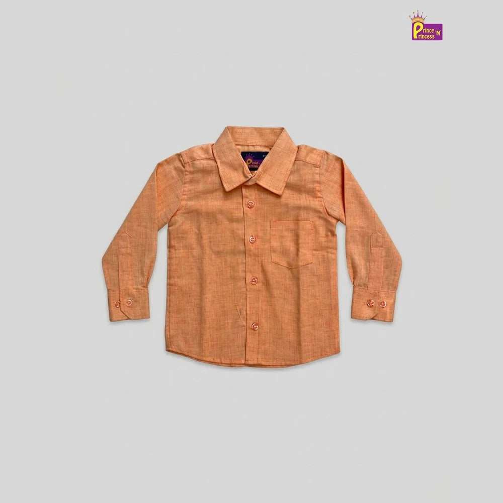 Kids Printed Full Sleeve Shirt in Orange ST225