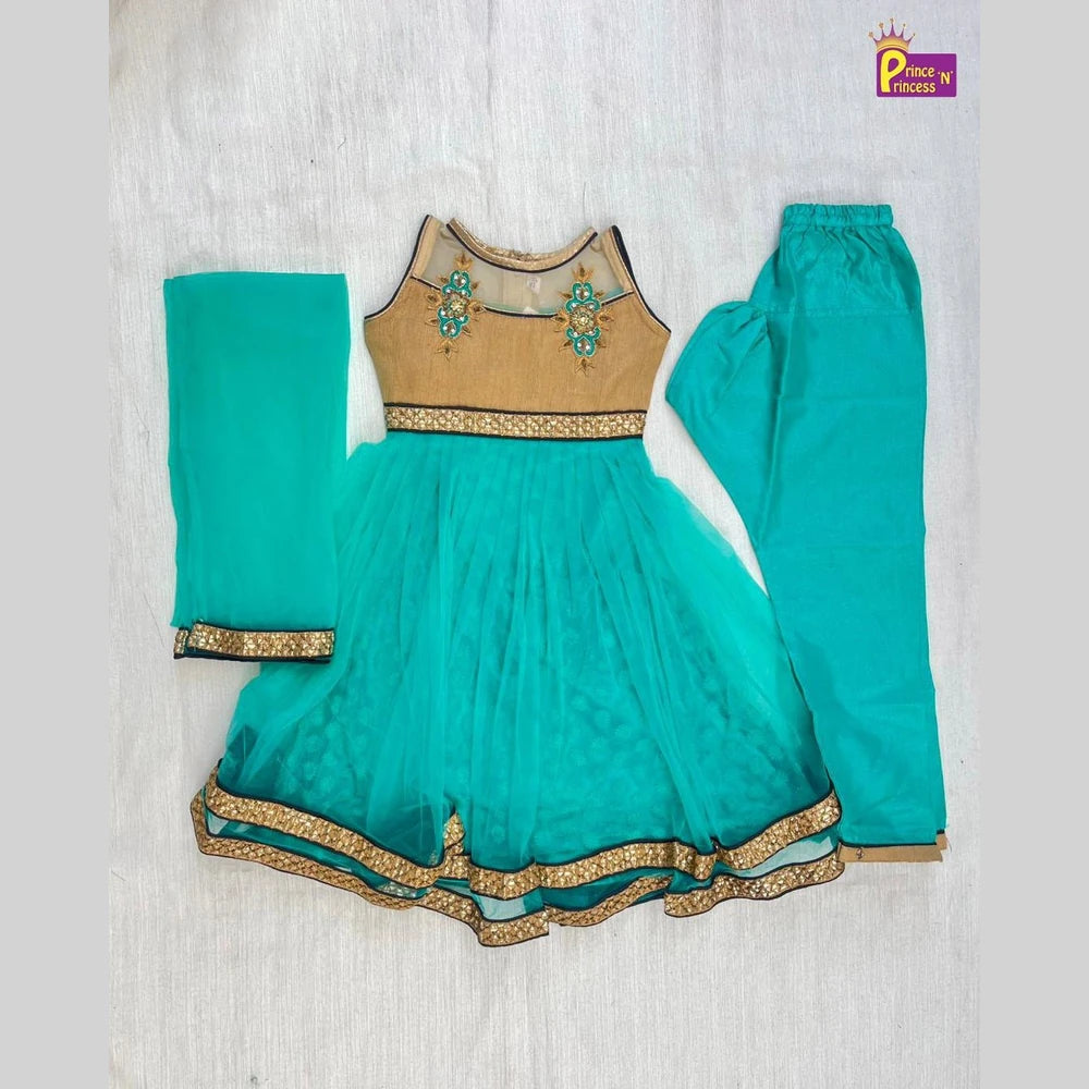 Kids Sandal With Rama Green Full Gown WGF086