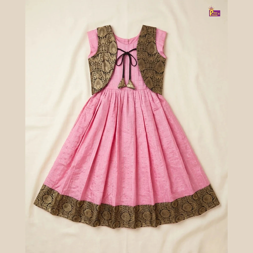 KIds Traditional Coat Long Gown in Pink PG564