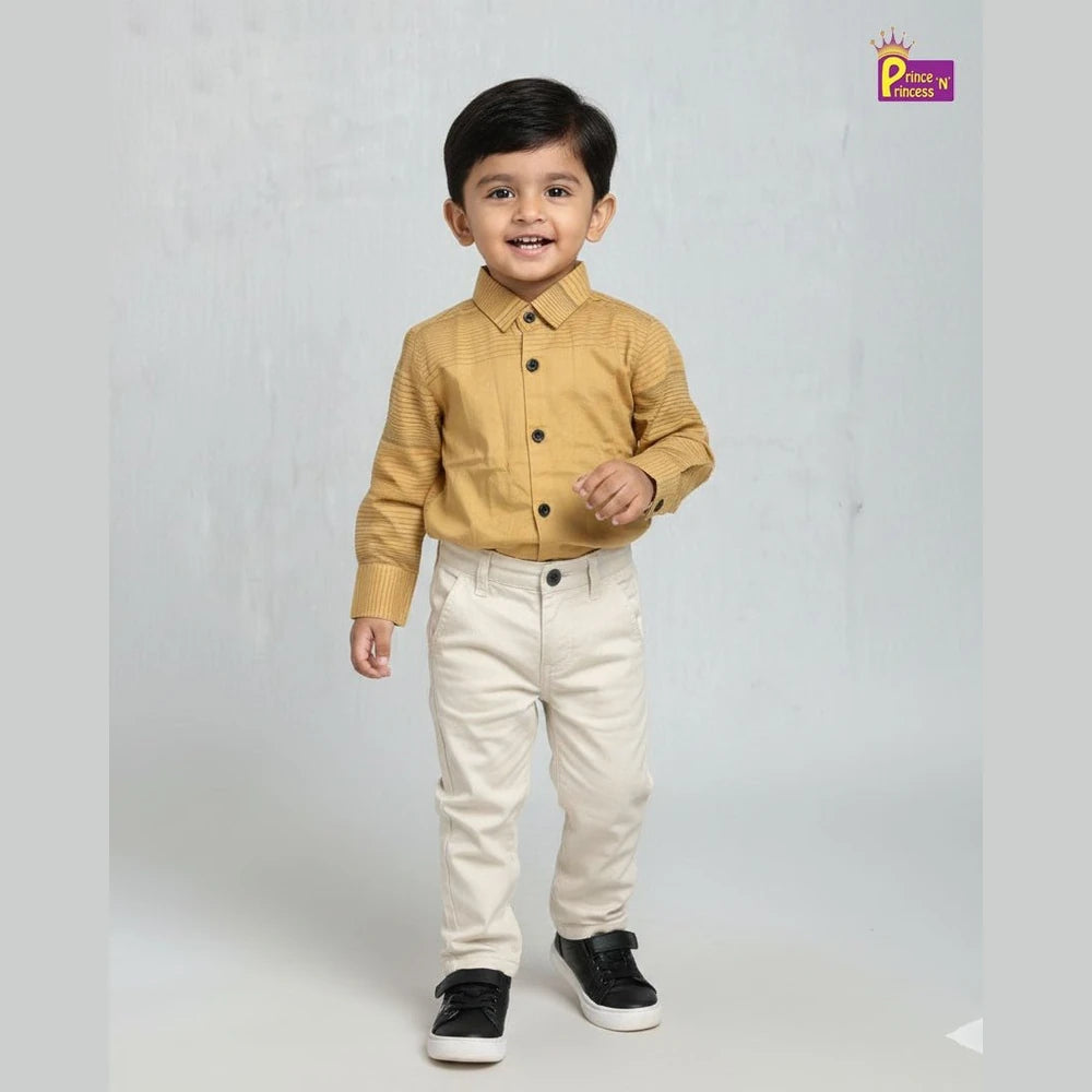 Kids Yellow Cotton Shirt ST214