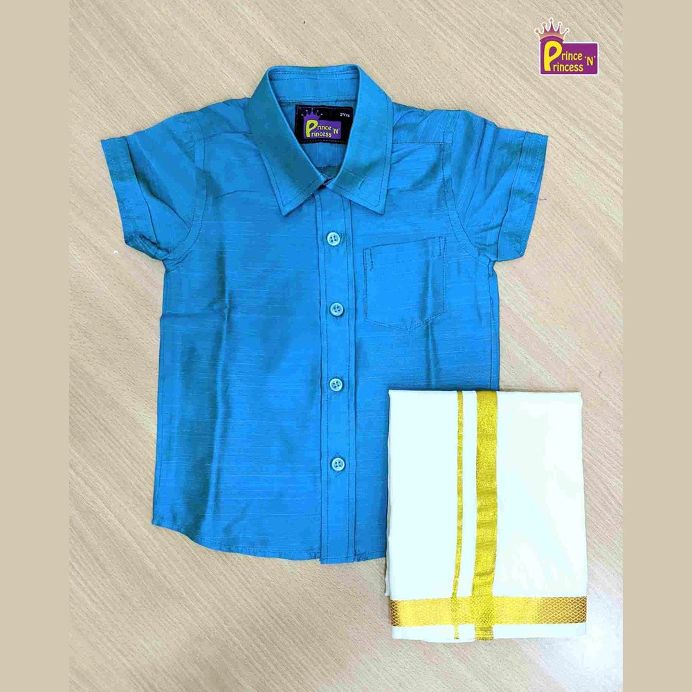 Boys Blue Half Sleeve Shirt BS020
