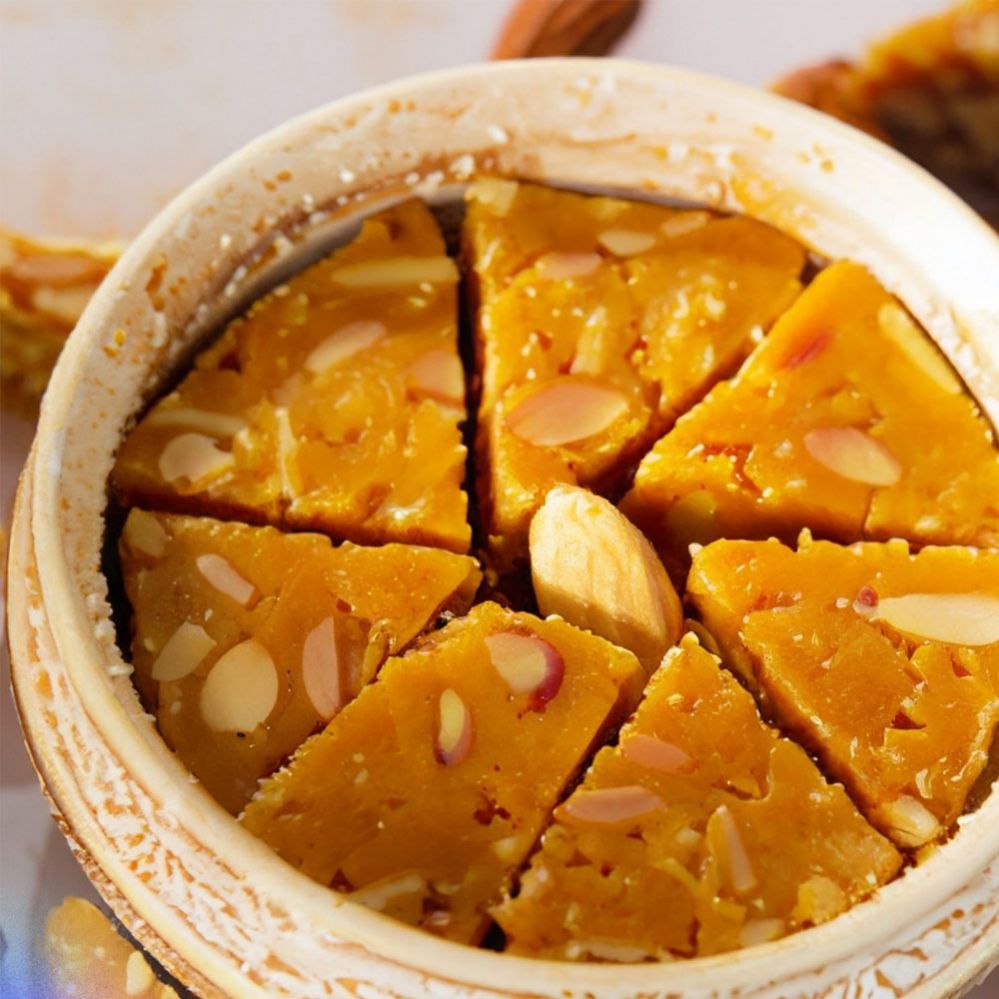 Rasa's Almond Saffron Mysorepak