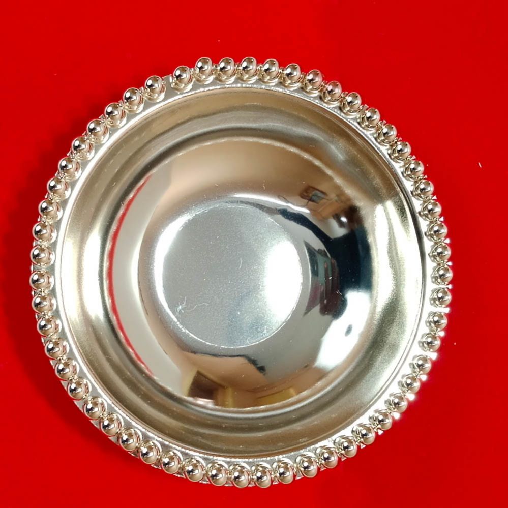 German Silver Bowl - Bead Design