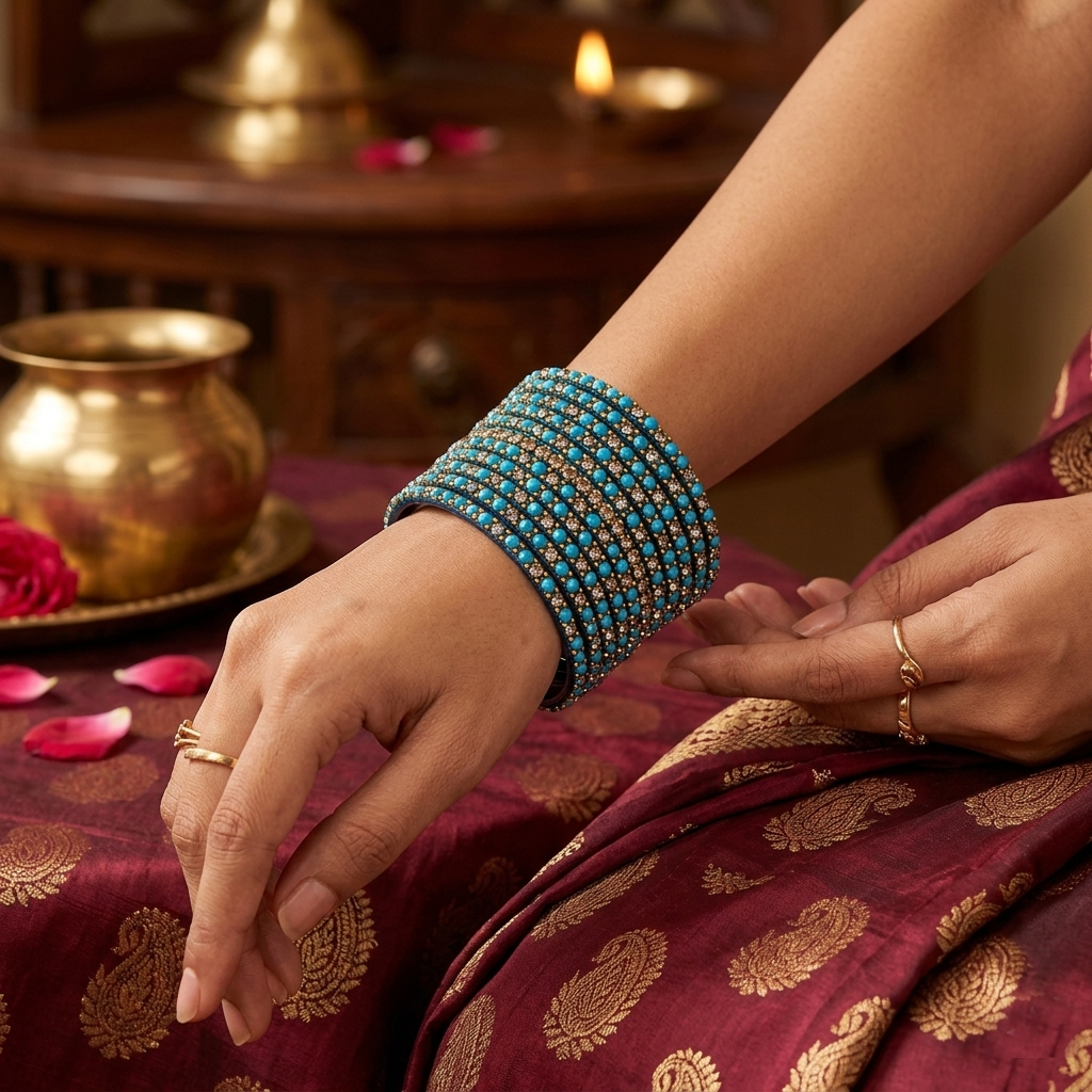 Glass Bangles - Blue 2