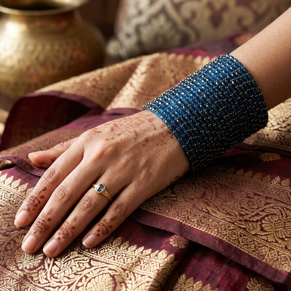 Glass Bangles - Blue 8
