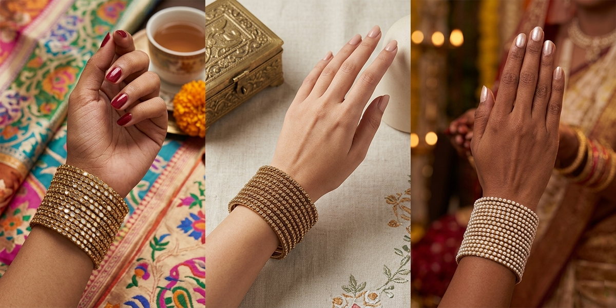 Glass Bangle - Gold