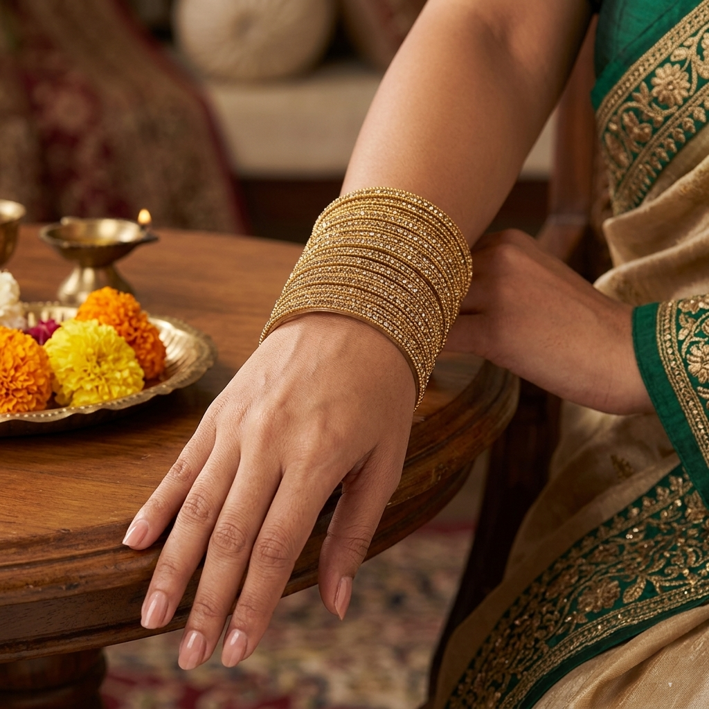 Glass Bangle - Gold 1