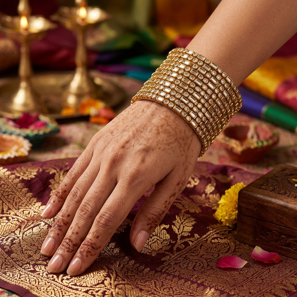 Glass Bangle - Gold 6
