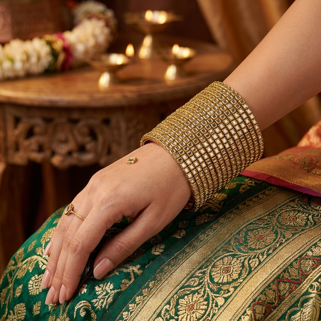 Glass Bangle - Gold 7