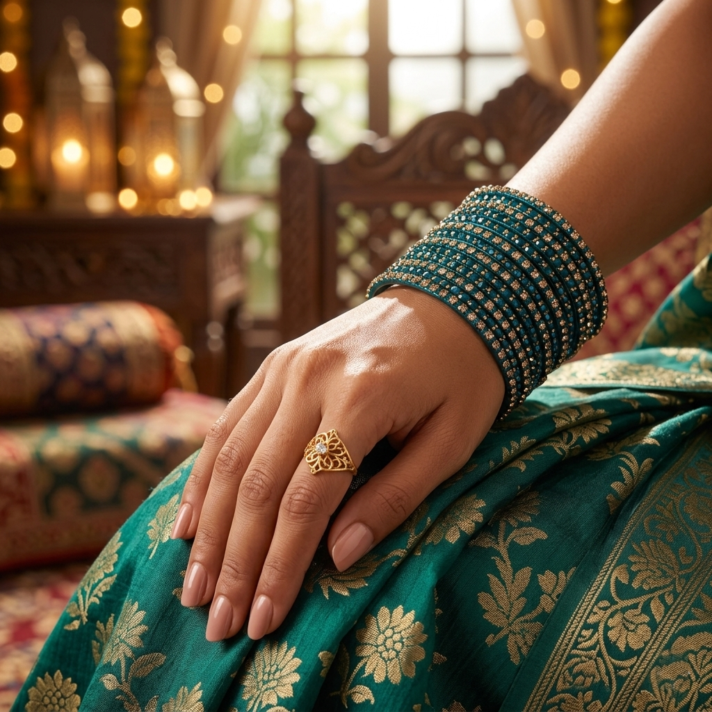 Glass Bangle - Green 3