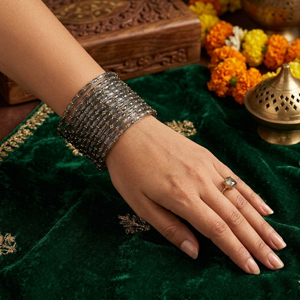 Glass Bangle - Grey 1
