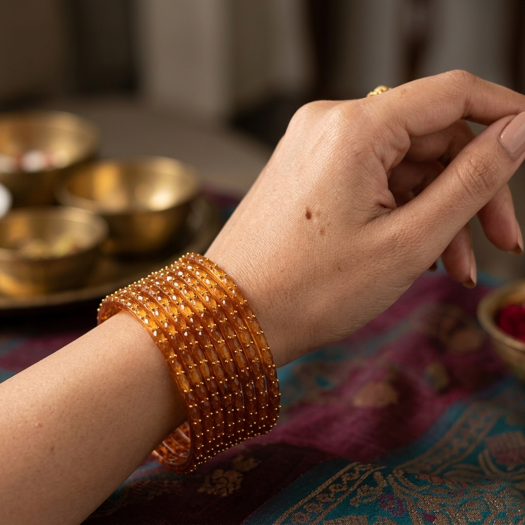 Glass Bangle - Orange 2