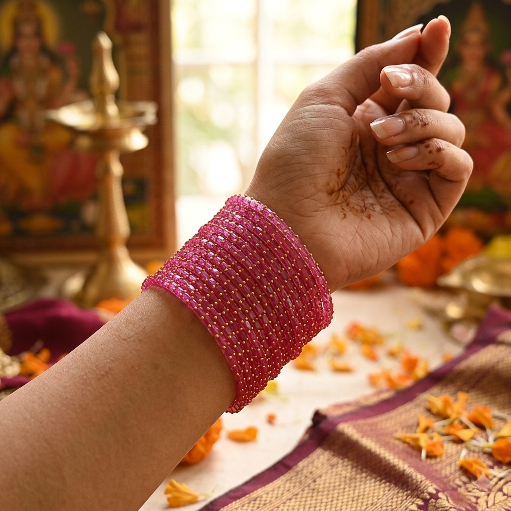 Glass Bangle - Pink 10