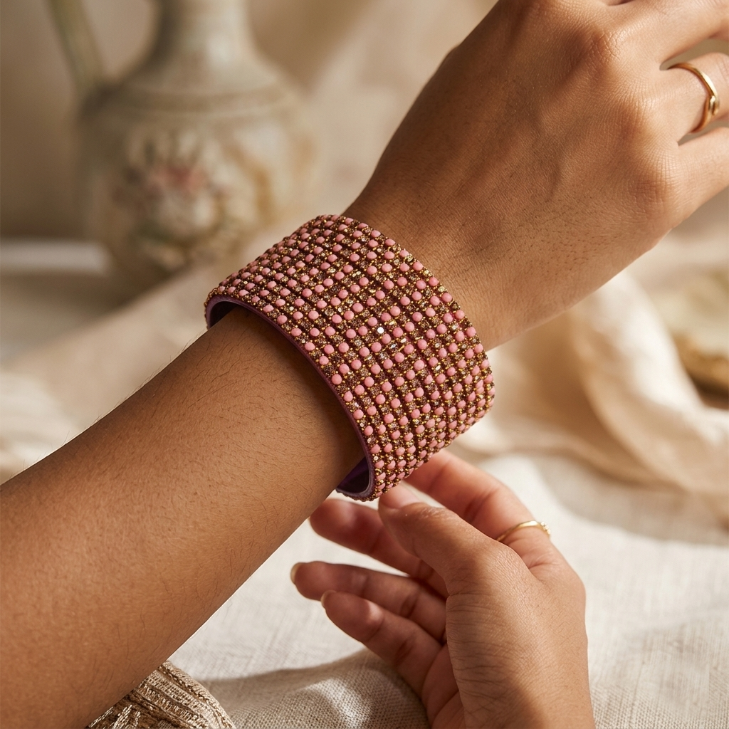 Glass Bangle - Pink 2