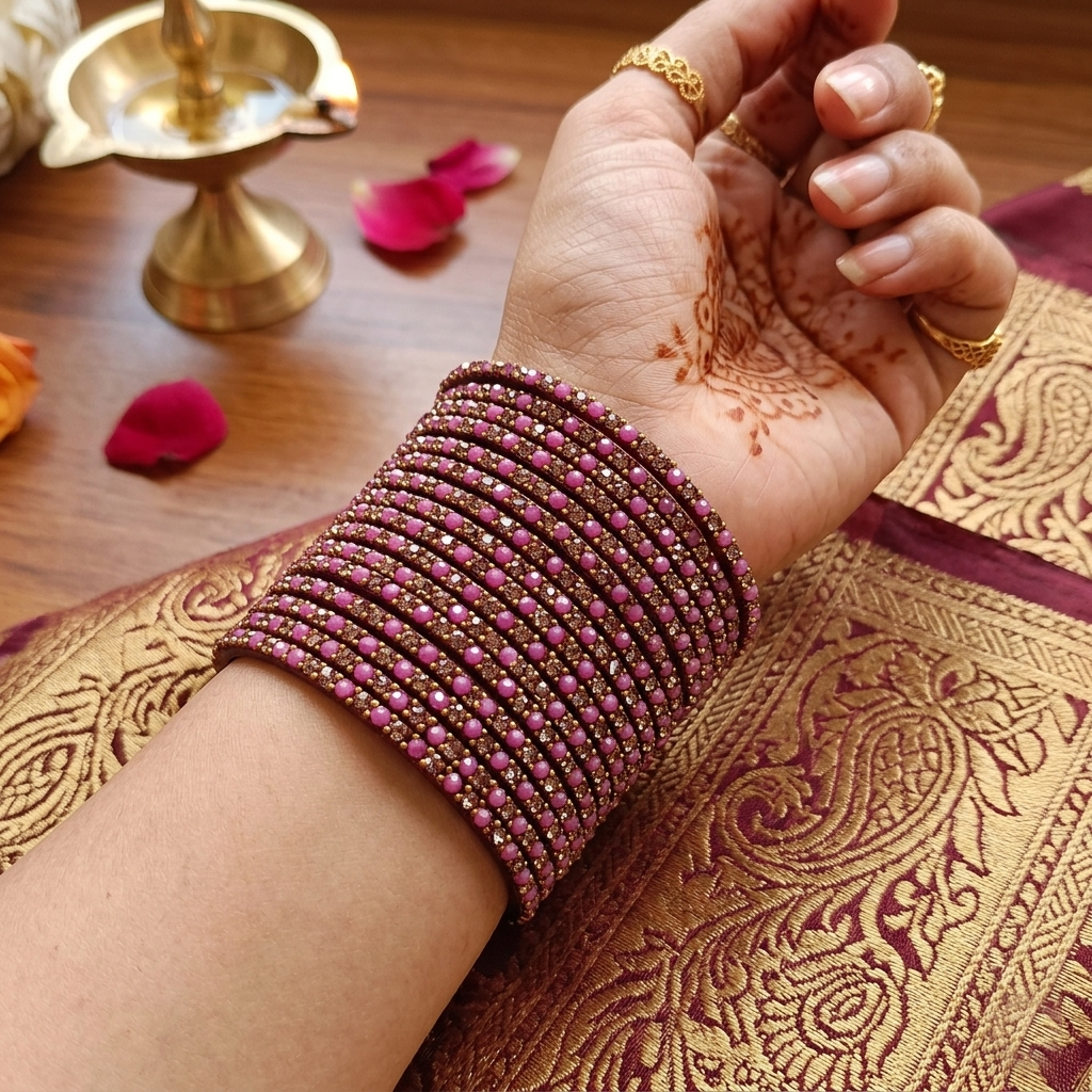 Glass Bangle - Pink 3