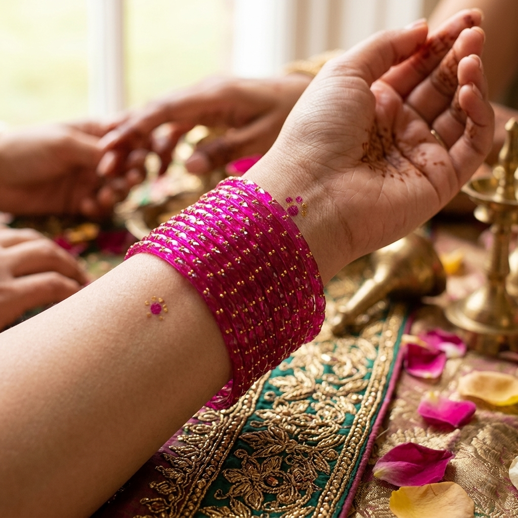 Glass Bangle - Pink 4