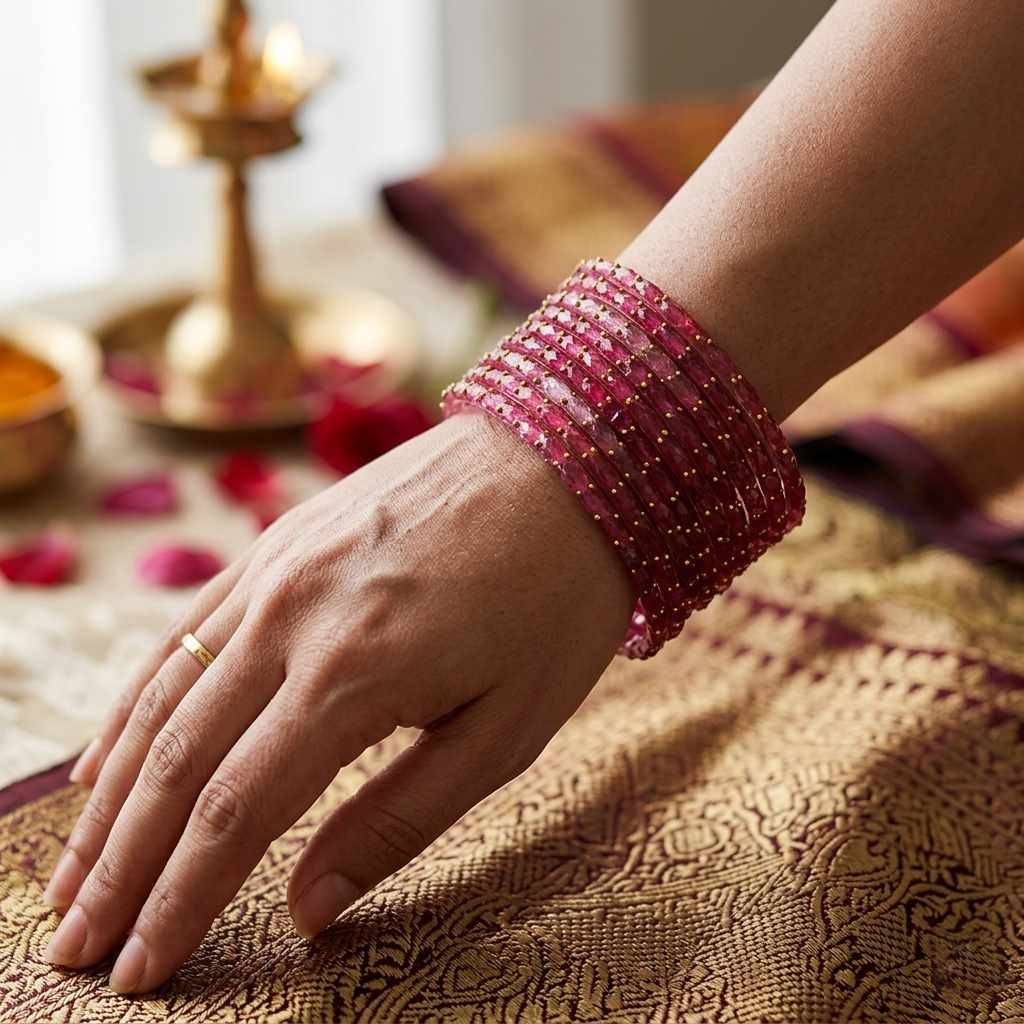 Glass Bangle - Pink 8
