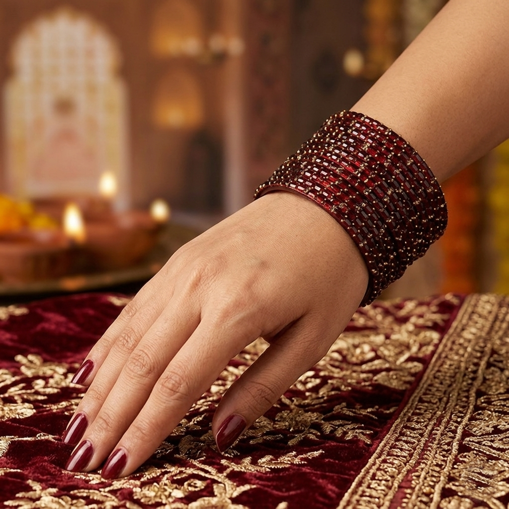 Glass Bangle - Red 9