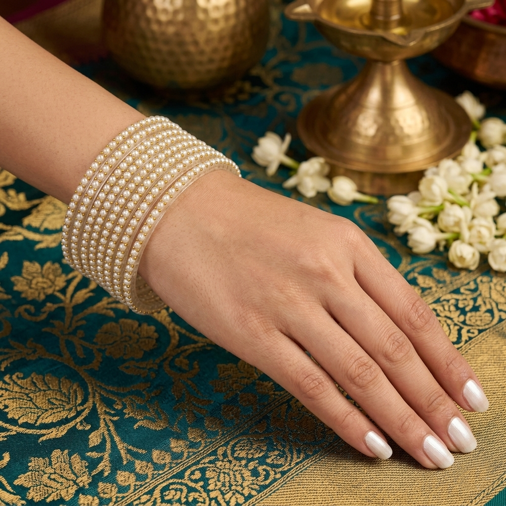 Glass Bangle - White 1