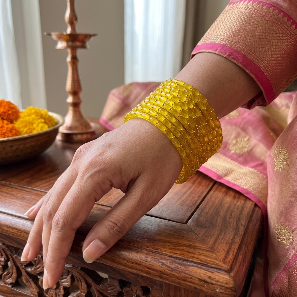 Glass Bangle - Yellow 3