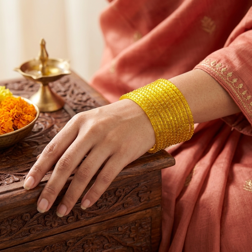 Glass Bangle - Yellow 4