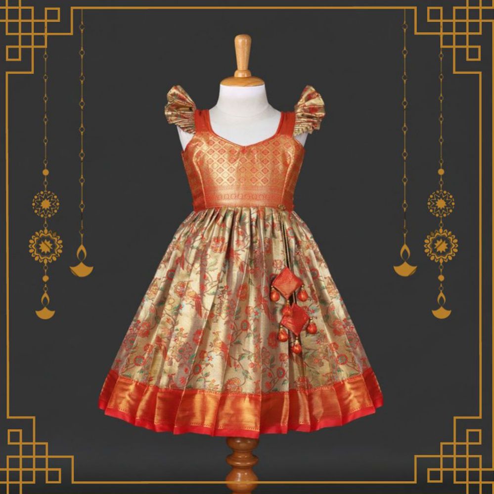 Varnatari's Gold & Red Frock