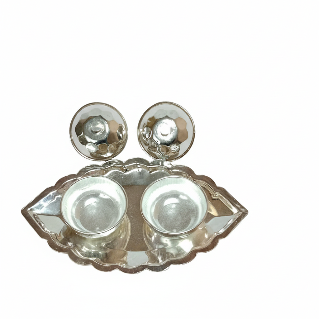 German Silver Kumkum -Leaf