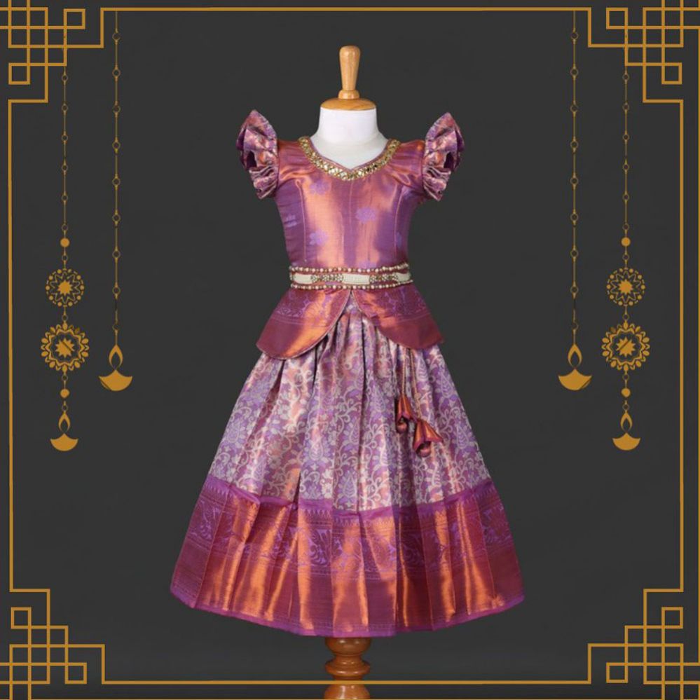 Varnatari's Lavender & Purple Pavadai Set