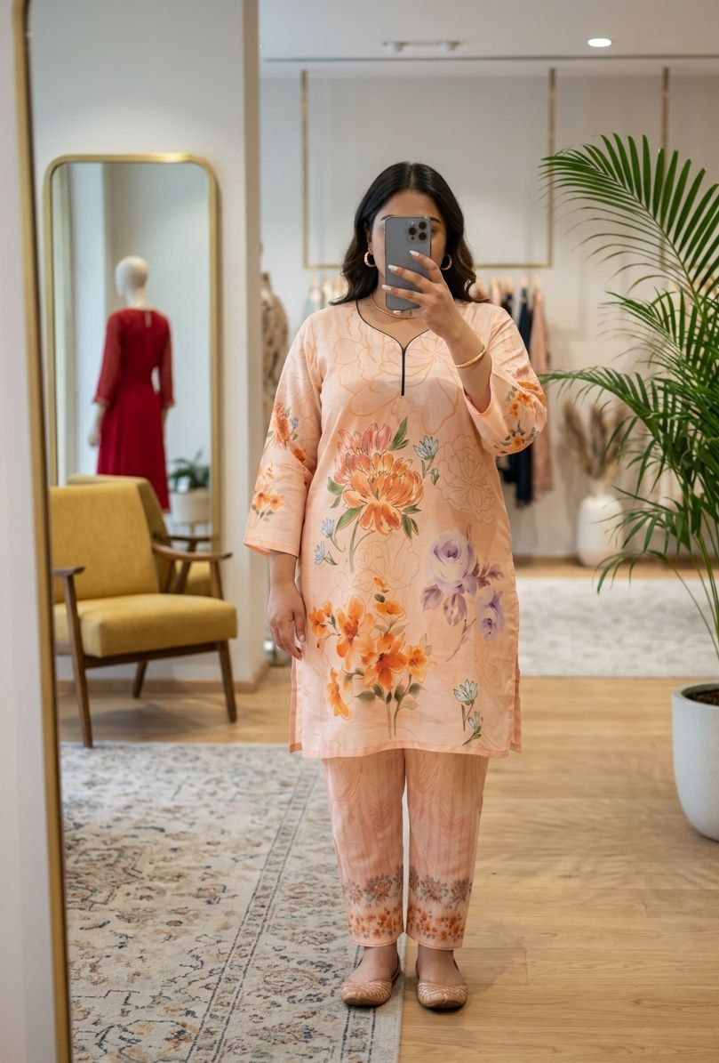 Desire Studio's Plus-Size Viscose Chanderi Co-Ord Set